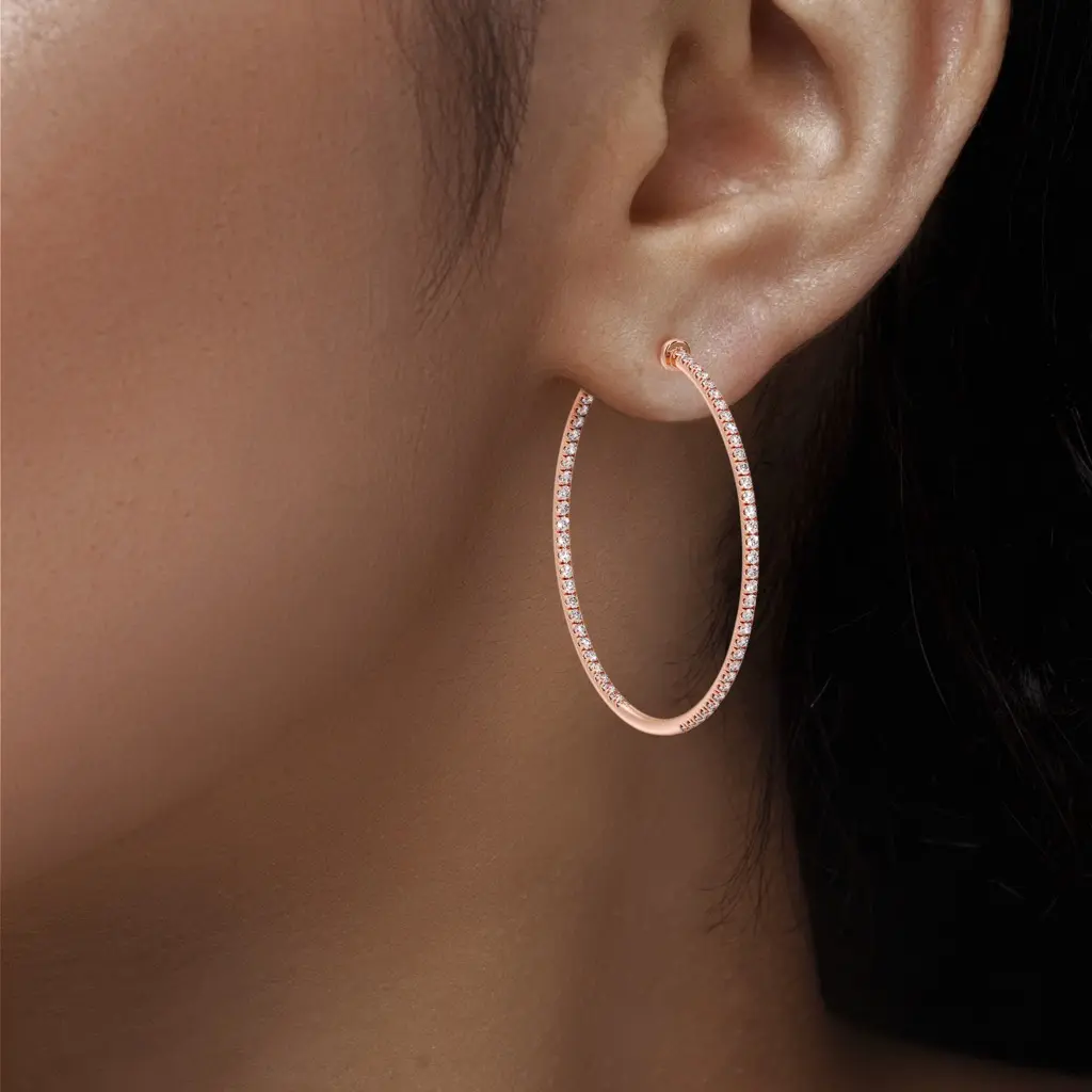 Inside Out Chic Diamond Hoops