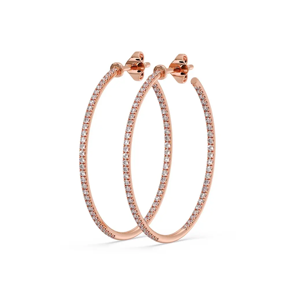 Inside Out Chic Diamond Hoops