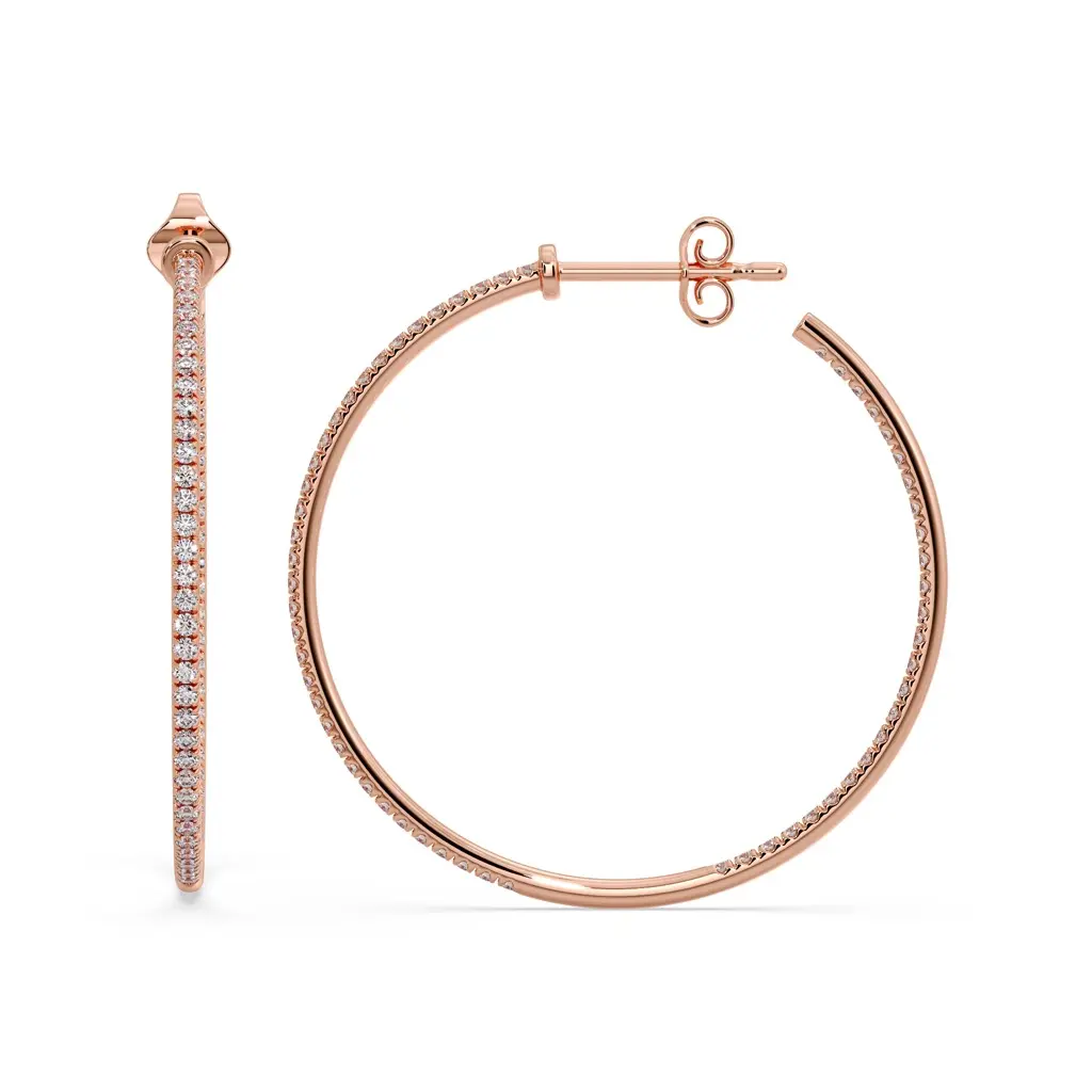 Inside Out Chic Diamond Hoops