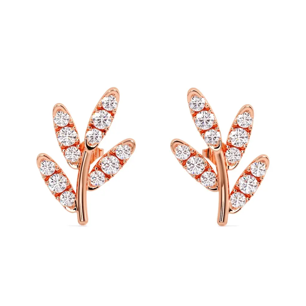 Diamond Vine Golden Blossoms Earrings