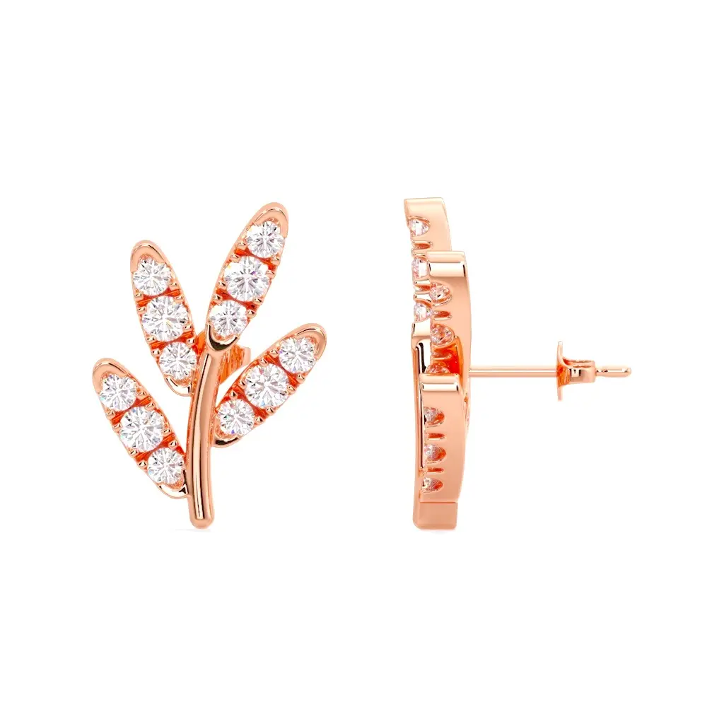 Diamond Vine Golden Blossoms Earrings