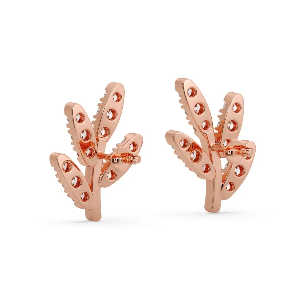 Diamond Vine Golden Blossoms Earrings