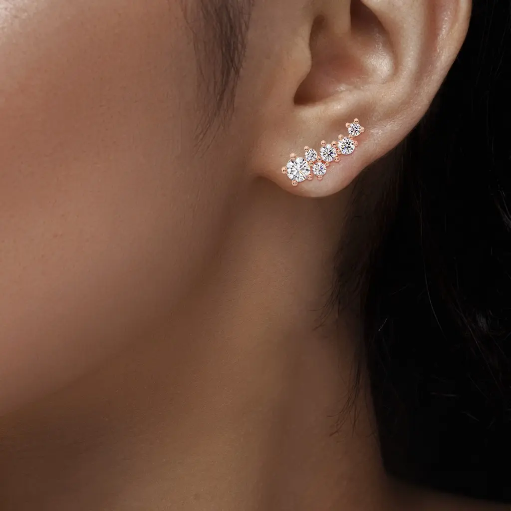 Cosmos Diamond Climber Earrings