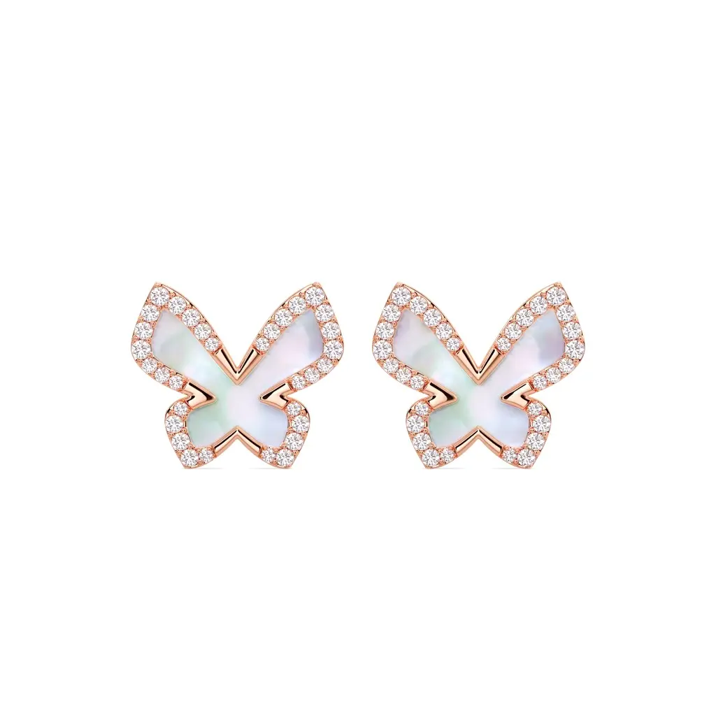 Mother Of Pearl Butterfly Earrings