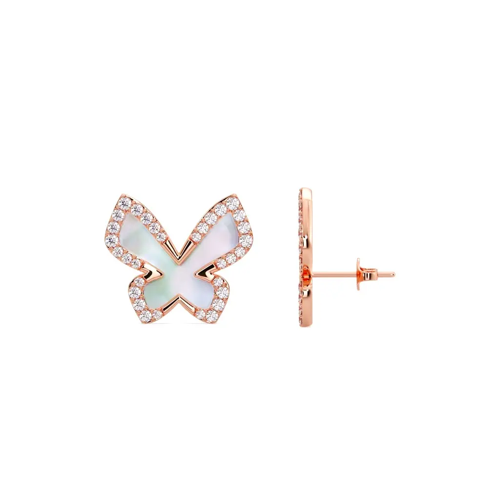 Mother Of Pearl Butterfly Earrings