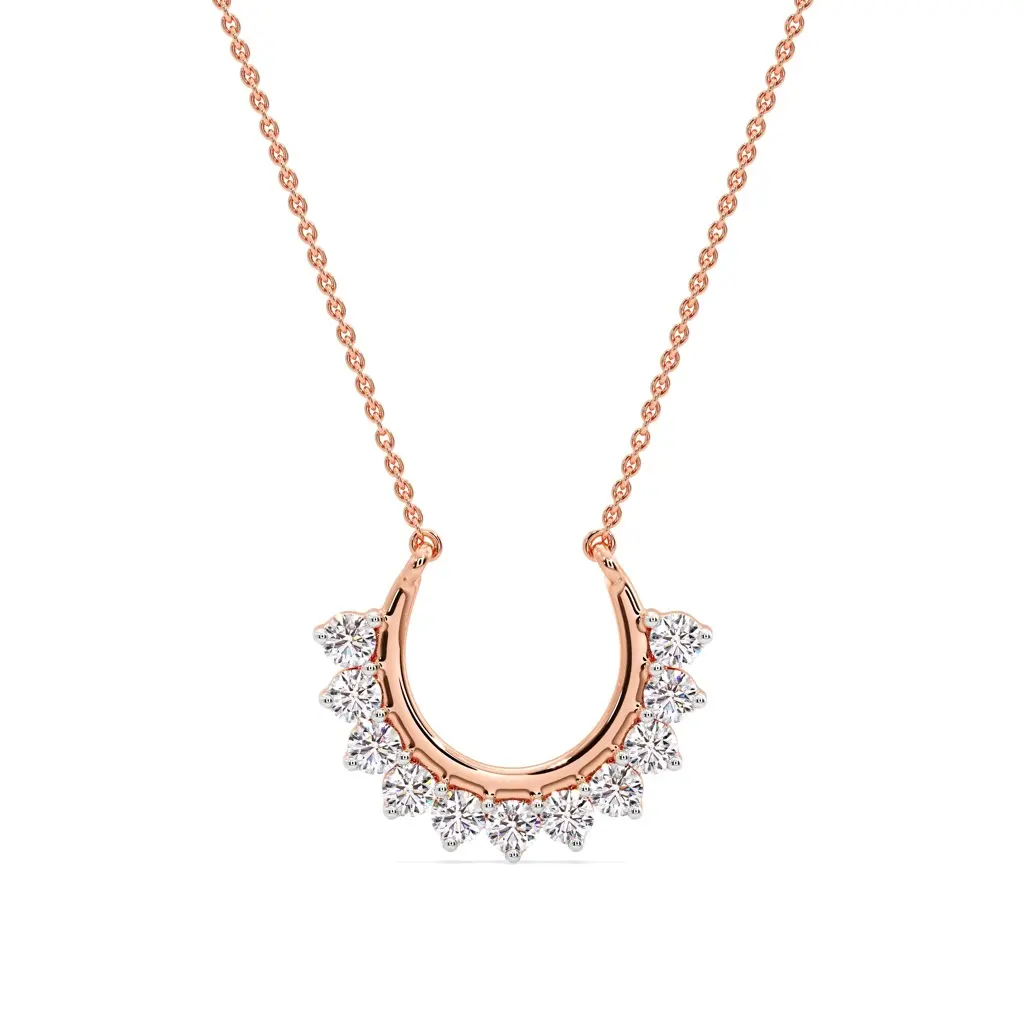 Diamond Cascade Arc Pendant