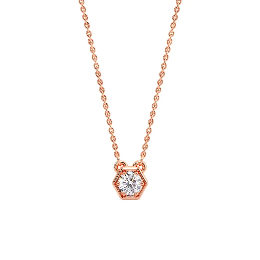 Luminous Geometric Solitaire Pendant