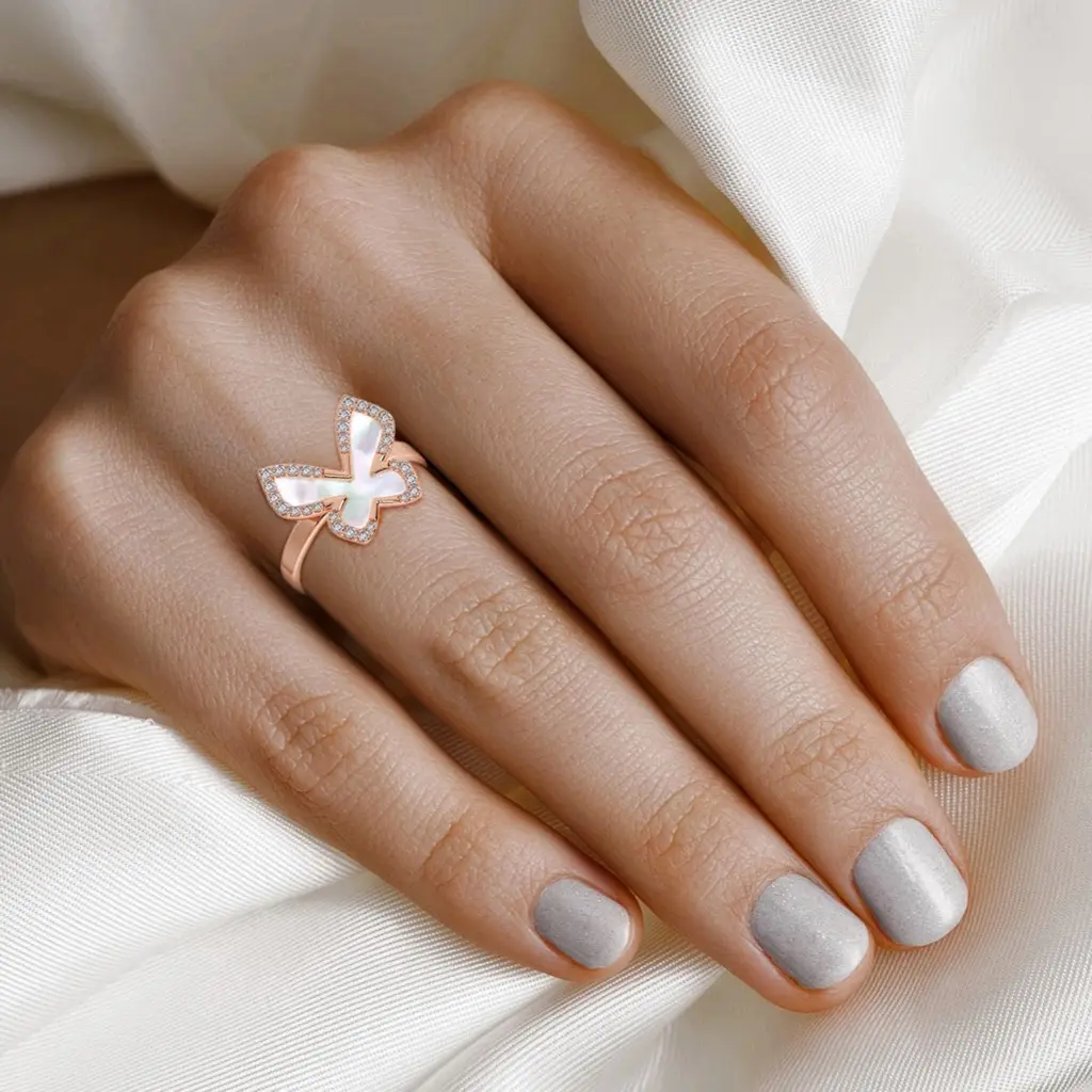 Mother of Pearl Butterfly Ring