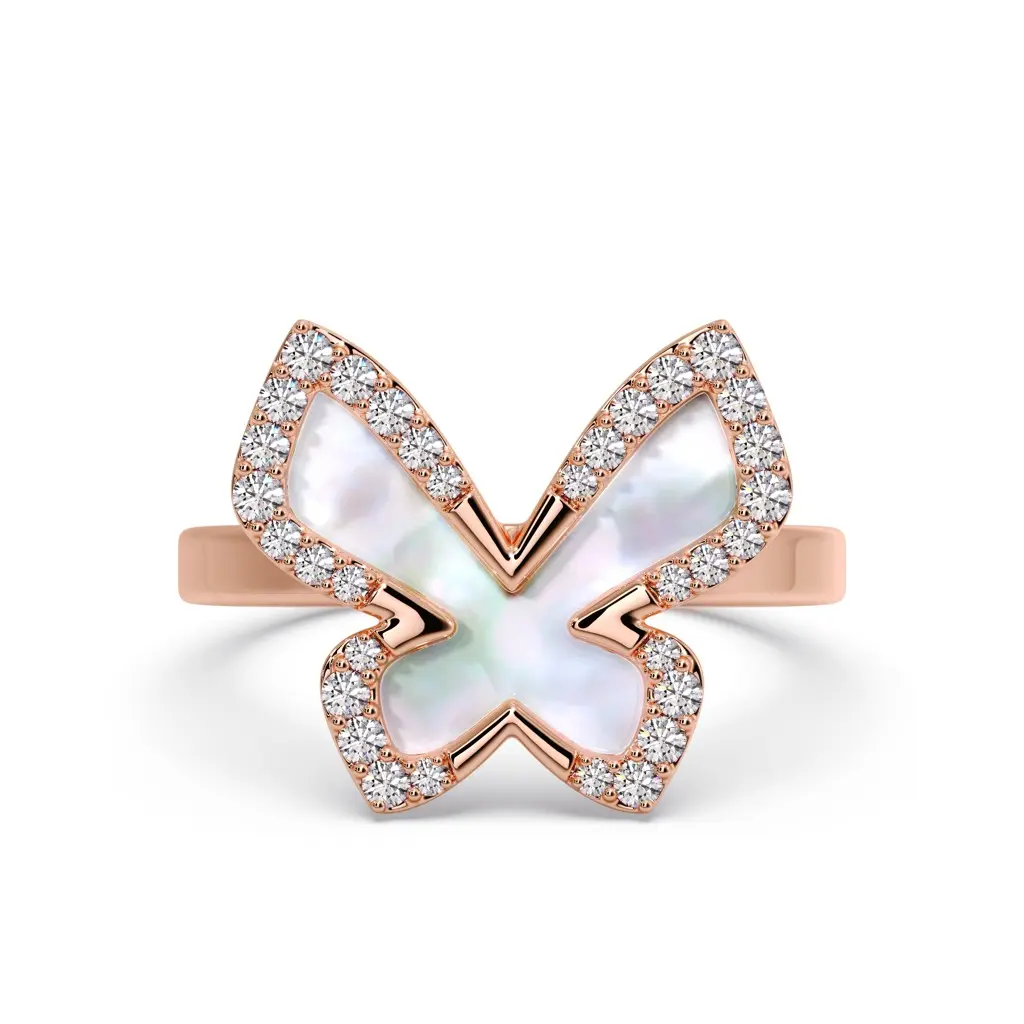 Mother of Pearl Butterfly Ring