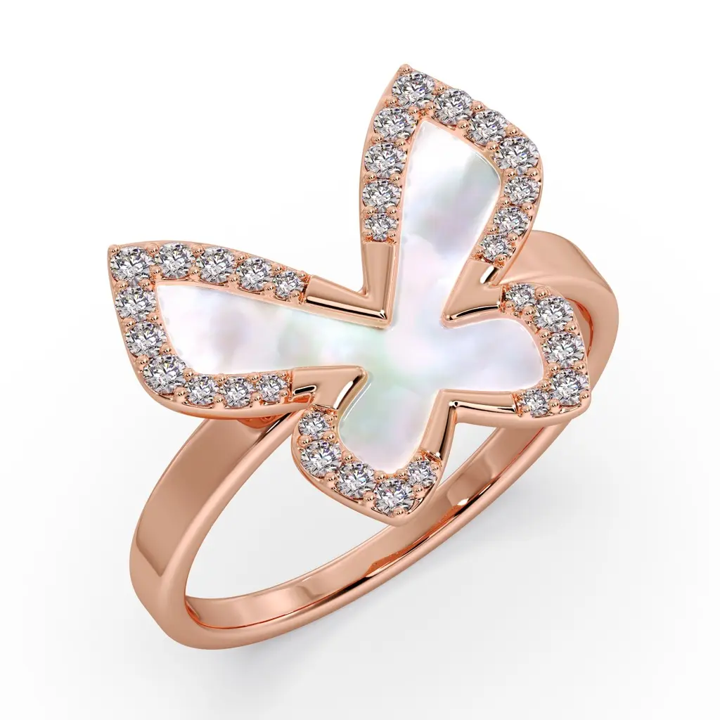 Mother of Pearl Butterfly Ring
